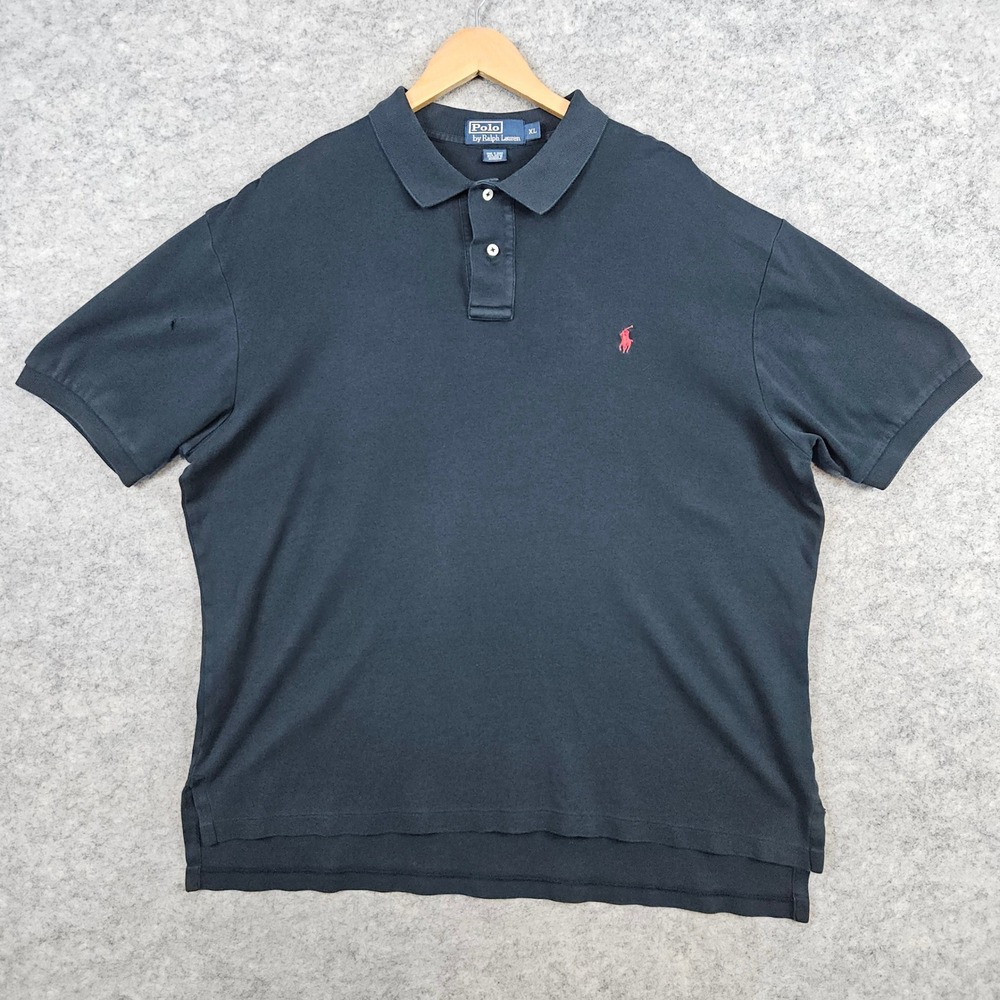 Polo Ralph Lauren Men's Navy‎ Blue Shirt Size XL 100% Cotton Preppy Church HOLE